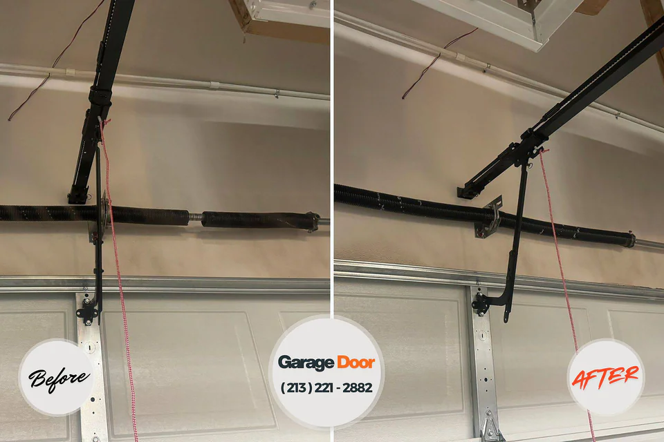 Before and after: garage door repair Geistown, PA